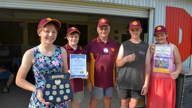 COMMUNITY MINDED: Chelsea, Kade, David Knowles, Kody and Hailey are part of the Roma Leos, awarded club of the year. Picture: Molly Hancock