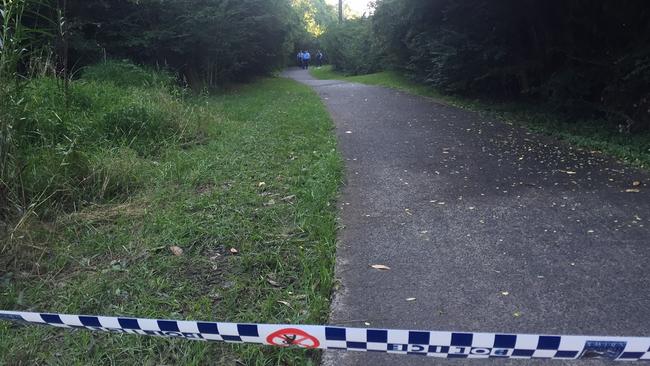 The crime scene in Narara on the Central Coast where a 12-year-old girl was allegedly tied up and sexually assaulted on her way to school.