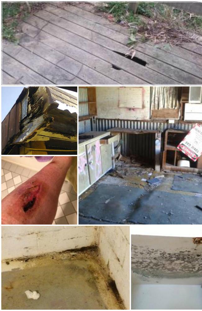 A collage of some of the worst rentals in Australia found on website Dontrentme.com