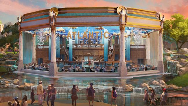 The Atlantic is another option for those looking for a fancier meal. Set inside a Victorian aquarium, the full-service restaurant has captivating views of Celestial Park. Photo: Universal Epic Universe