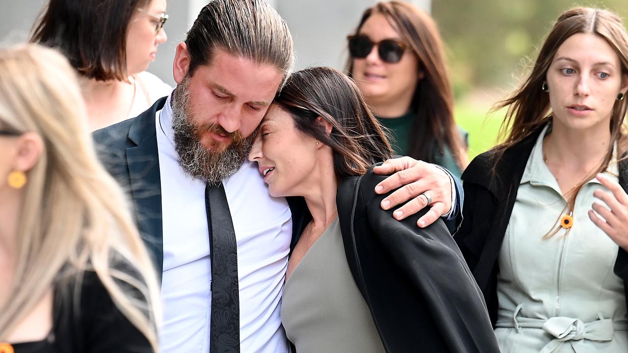 Danielle Carroll with her husband Reece outside court in Brisbane. Picture: NCA NewsWIRE / John Gass