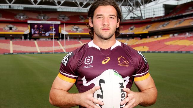 Brisbane’s Queensland Origin aspirant, Pat Carrigan. Picture: Steve Pohlner