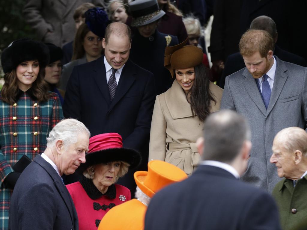 The Duke and Duchess of Cambridge with the Sussexes. Picture: AP