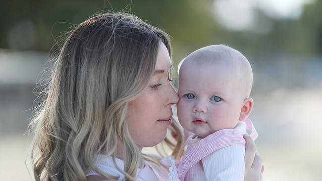 Sarah Shaddick with baby Halle. Picture: Mater Hospital