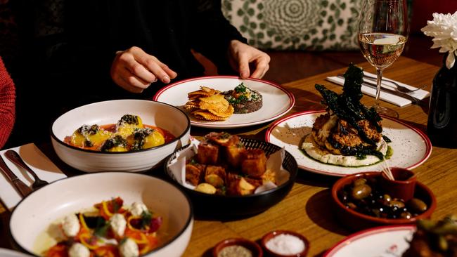 Selection of plates at The Tasting Room at East End Cellars, Adelaide. Picture: Morgan Sette