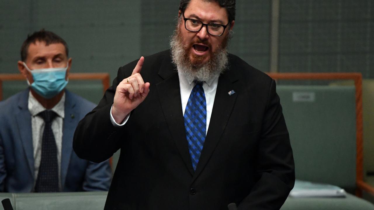 Then-Nationals member for Dawson George Christensen makes his valedictory speech in the House of Representatives at Parliament House in Canberra, Thursday, March 31, 2022. Picture: AAP Image/Mick Tsikas