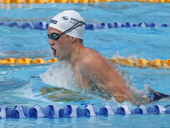 Swimmers gathered for training at the Dolphins emerging swimmers camp in Southport. Harrison Biddell from SA. Picture: Tertius Pickard