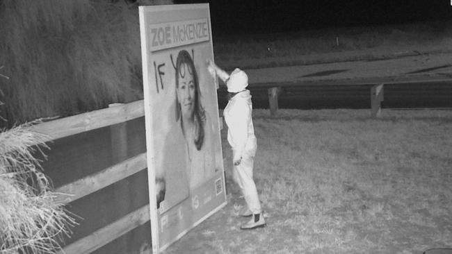 The vandal caught on camera. Picture: Supplied