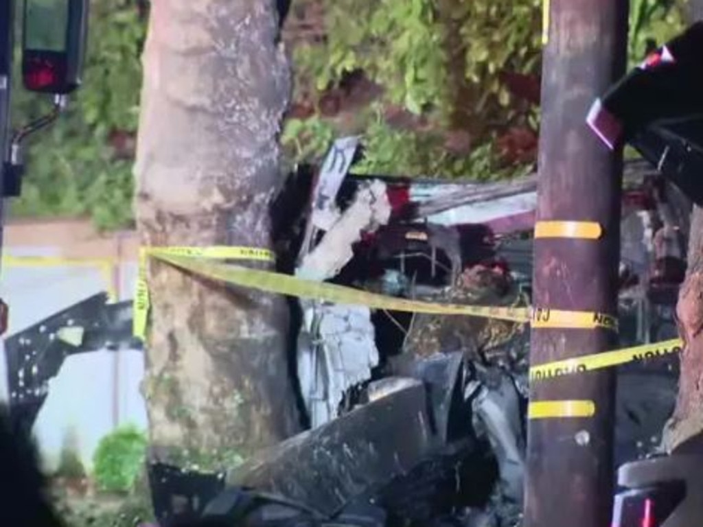 A witness was able to pull Mr Miller from the crash, and attempted to save Ms Tsukahara Picture: FOX11 Los Angeles