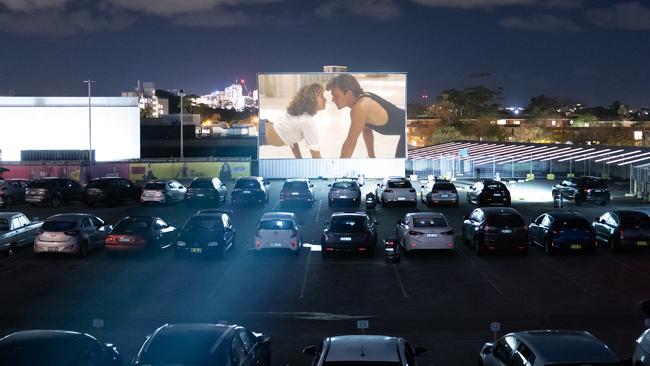 Opening night of the Mov'in Car drive-in in Sydney, with Dirty Dancing playing.