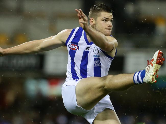 Max Warren in his one appearance for North Melbourne. Picture: Peter Wallis