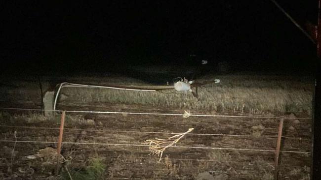 A fallen Stobie pole in Quorn. Picture: Facebook