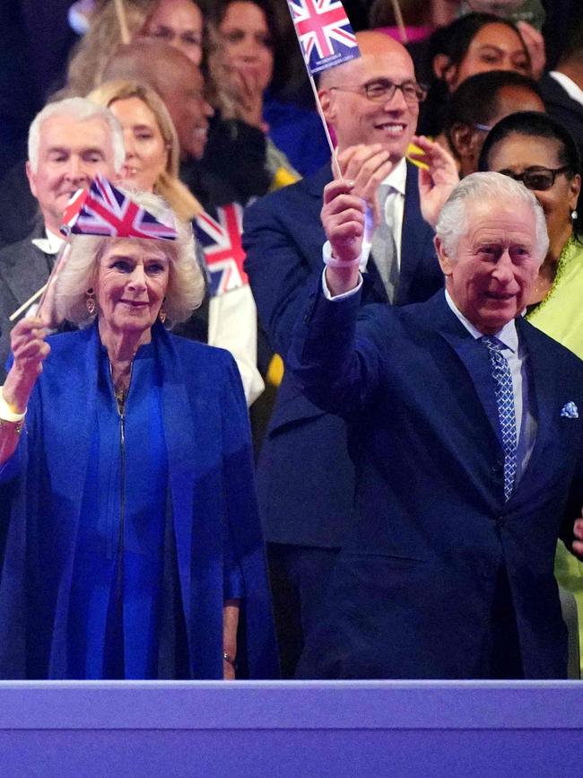 Despite the initial reports of drama, King Charles and Queen Camilla appeared to enjoy the show. Picture: Yui Mok/Pool/AFP