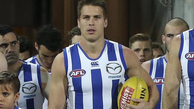 Andrew Swallow won’t captain North Melbourne in 2017. Picture: Sarah Reed