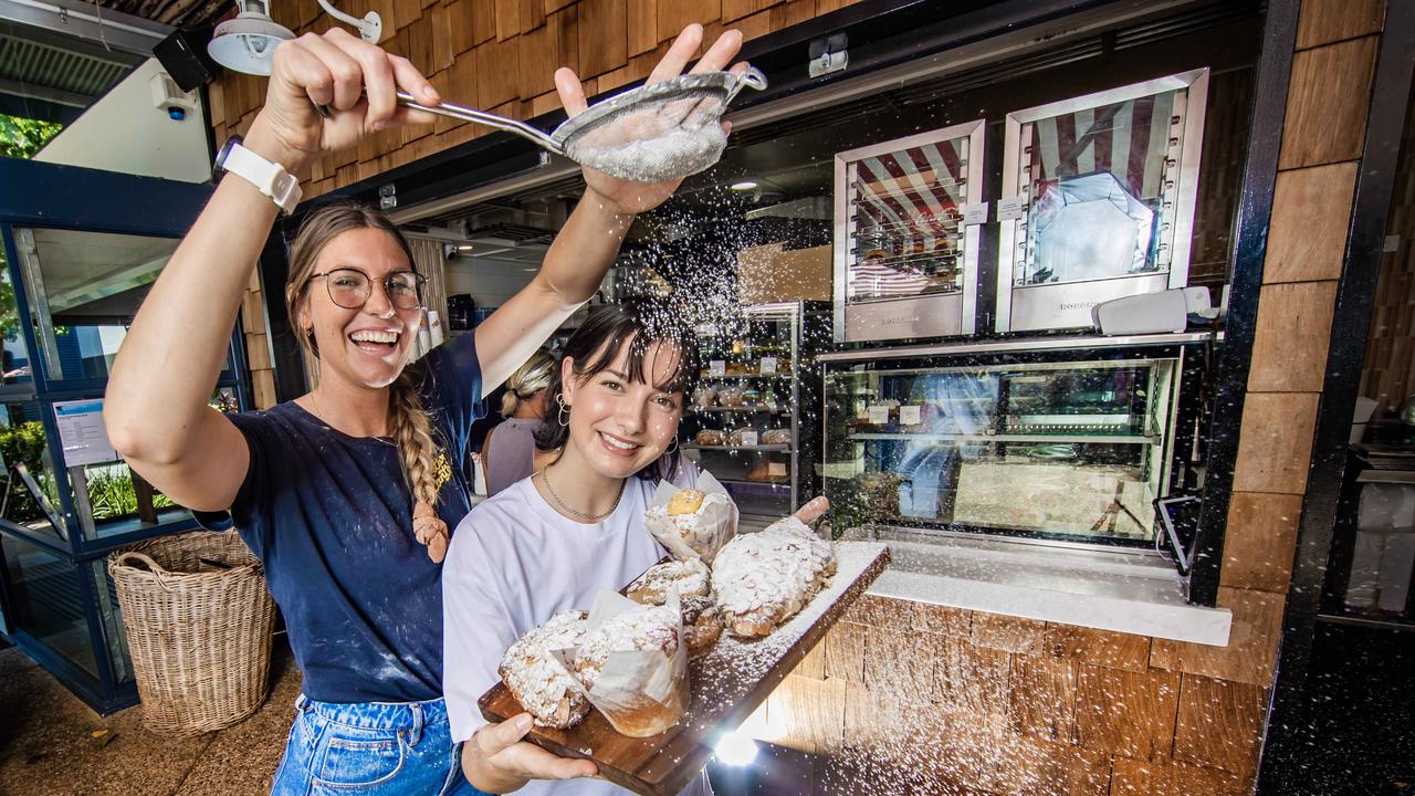 Ashleigh Meuwissen and Hannah Summers with baked treats at Custard Canteen in Palm Beach. Picture: Nigel Hallett