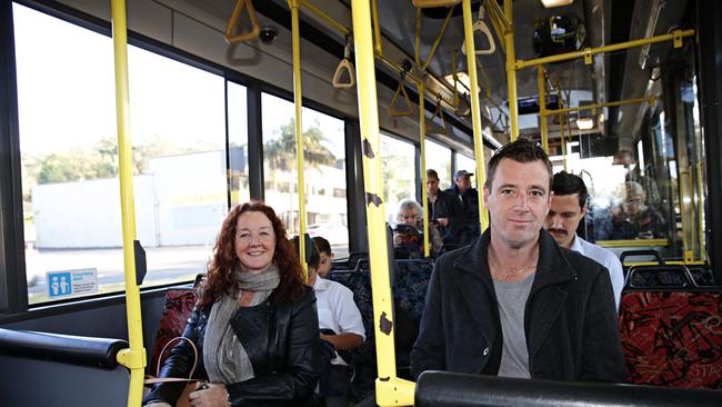 Wakehurst MP Michael Regan (right) uses the local bus network to travel to parliament.