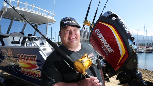 Adrian Morrisby with his boat, Rocket Science PICTURE: Luke Bowden