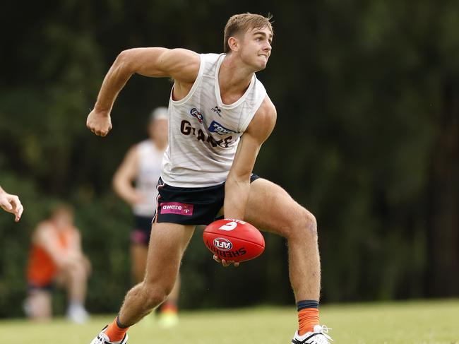 James Leake has been training with the Giants’ midfield group. Picture: Phil Hillyard