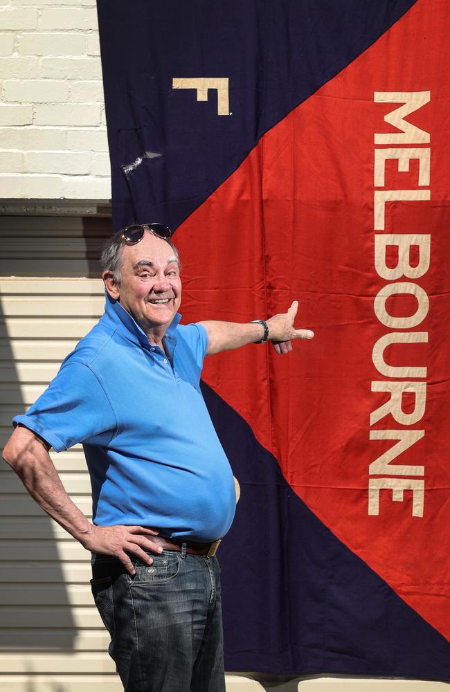 Burns says the flag turned up at the bottom of an old plastic bag. Picture: David Caird