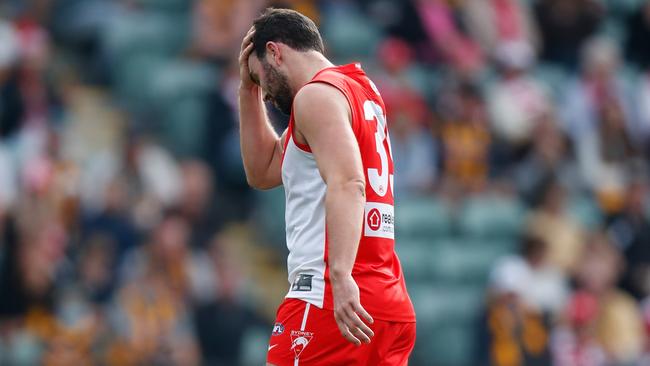 Swans defender Paddy McCartin is on track to return after a week off recovering from a concussion. Picture: Getty Images