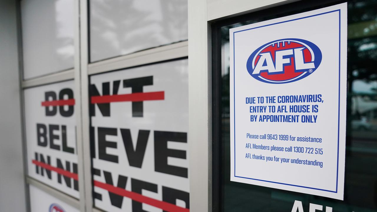 A general view is seen before an AFL press conference takes place at AFL House on Wednesday.