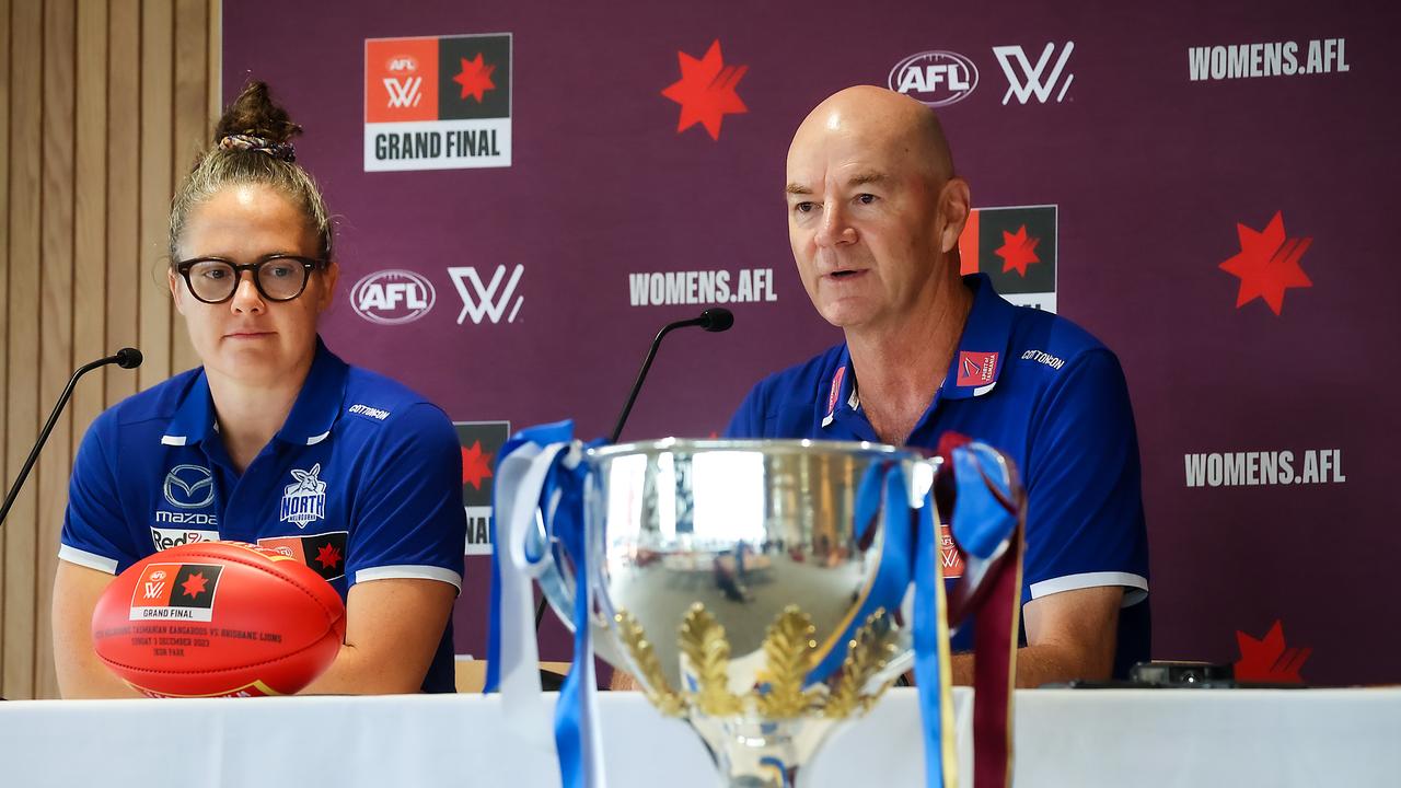 Aflw Grand Final 2023 North Melbourne V Brisbane Kangaroos Embracing