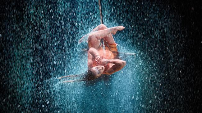 The show heavily incorporates water into the staging. Picture: Cirque du Soleil