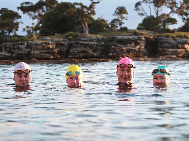 Swimming Idiots (L-R) David Unicomb, Richard Basil-Jones, Chris Meredith and Judy Marlay.