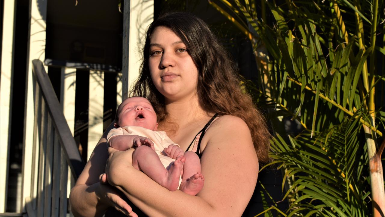 Jasmin Norris and her three-week old baby Willow.