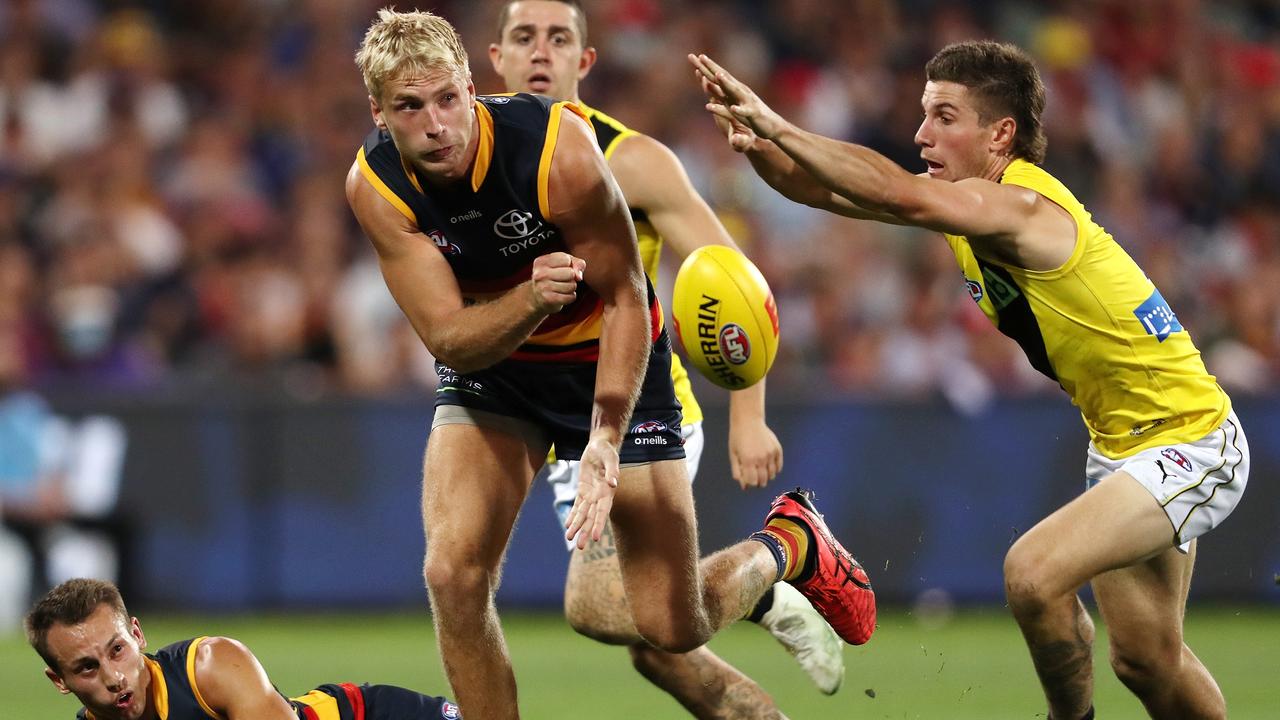 Billy Frampton’s move down back as been terrific for the Crows. Picture: Getty Images