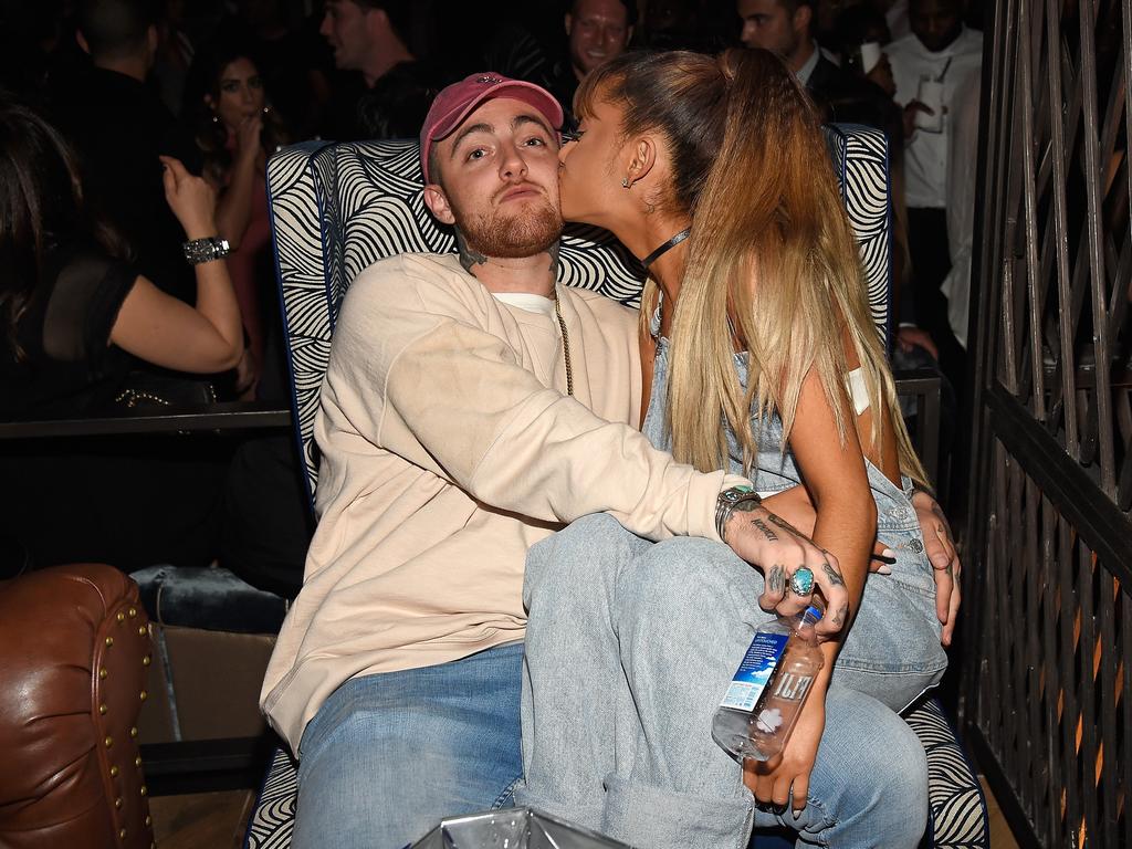 Mac Miller and Ariana Grande attend the 2016 MTV Video Music Awards Republic Records After Party in New York City. Picture: Getty