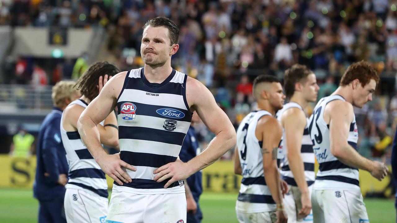 Geelong's Patrick Dangerfield after the final whistle.