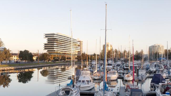 The planned Langham Hotel and apartment building at Adelphi Tce, Glenelg.