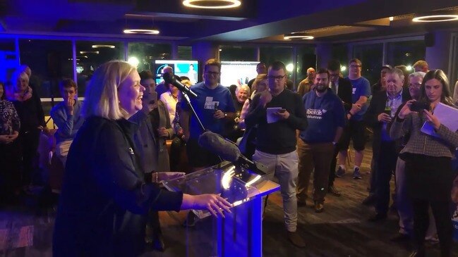 Bridget Archer celebrates winning the seat of Bass