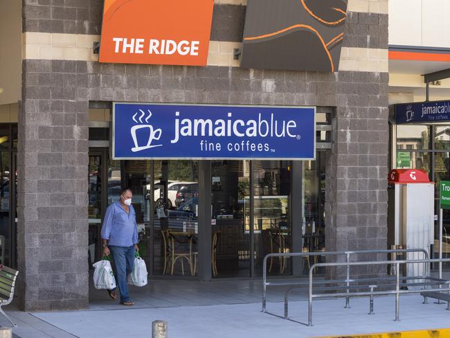 Jamaica Blue cafe at The Ridge Shoppingworld in Middle Ridge is shut after a customer returned a positive test to COVID-19. Picture: Kevin Farmer