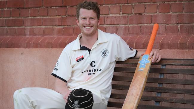 Adelaide Uni cricketer Tom Robertson played his first A grade game for the Blacks in more than 2000 days. Picture: AAP/Dean Martin