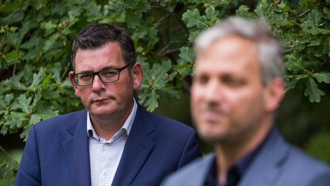 Victorian Premier Daniel Andrews with the state’s chief health officer Brett Sutton. Picture: NCA NewsWire / Paul Jeffers