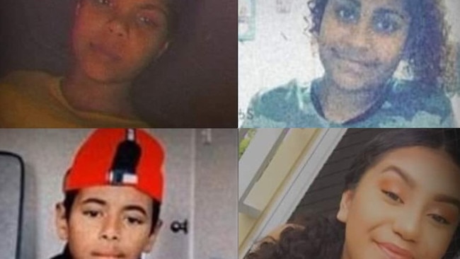 (From top) Cayenne Nona, Rayveena Coolwell, Lucius Hill (also known by Baira), and Aaliyah Tepaa-Brown were killed in a crash on Sunday morning.