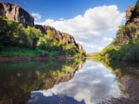 Beautiful reflections in the Windjana Gorge in Western Australia.