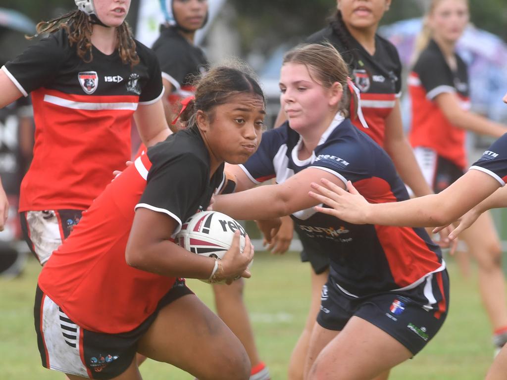 Kirwan State High School hosts St Patrick's College, Mackay, in round 1 of the 2025 Aaron Payne Cup. Senior Girls. Picture: Evan Morgan
