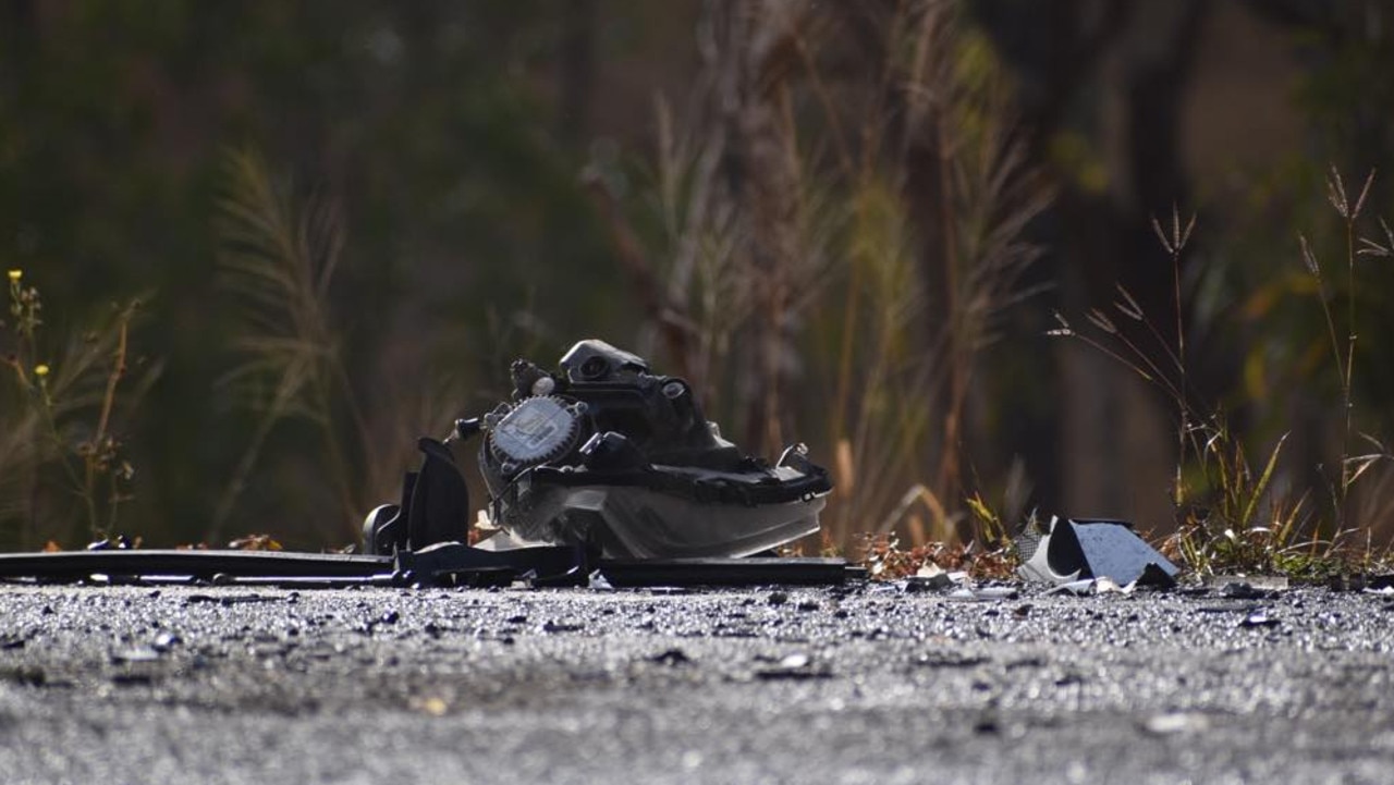 A ute and B double fuel tanker collided on the Peak Downs Highway at Nebo. Photo: Tara Miko