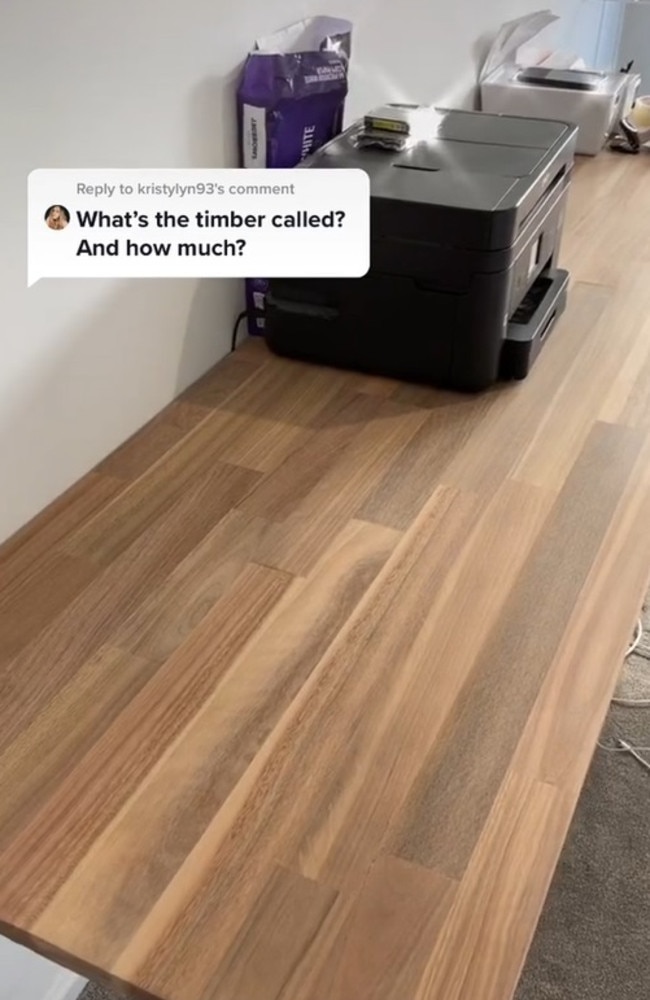 Georgia said it took less than half an hour to complete – and was a much cheaper alternative to other desks she store in major retailers. Picture: TikTok/ondaessentials