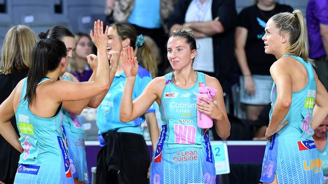 The Mavericks sit just outside the top four with three rounds left in the Super Netball season. (Photo by Albert Perez/Getty Images)