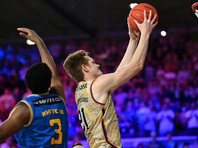 Cairns big man Sam Waardenburg is being tipped to collect the NBL’s Rookie of the Year award. Photo: by Albert Perez/Getty Images.