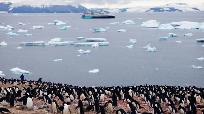 Sylvia Earle at Devil Island in Antarctica.