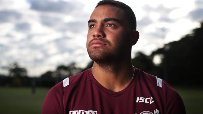 Manly Sea Eagles player Dylan Walker during the teams media interview session at the Sydney Academy of Sport, Narabeen. Picture. Phil Hillyard