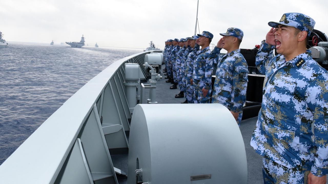 China’s navy take part in an exercise in the South China Sea. Picture: VCG via Getty