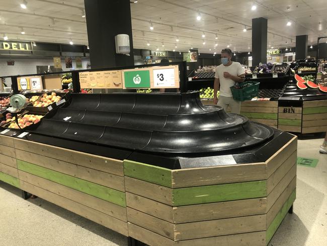 Fresh produce remains in low supply at Woolworths Gasworks. Picture: Shiloh Payne