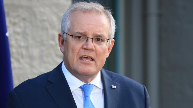 Prime Minister Scott Morrison said waiving the childcare gap fee will make life easier for Sydney parents. Picture: NCA NewsWire / Christian Gilles