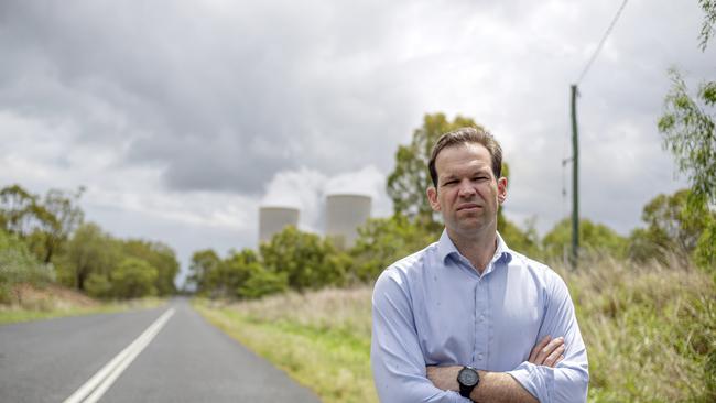 Matt Canavan at the Stanwell Power Station near Rockhampton. Picture: Steve Vit.